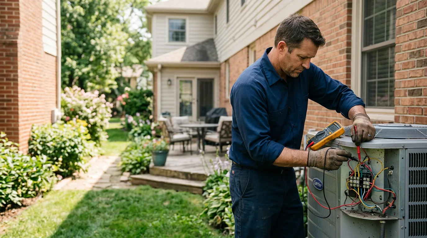 HVAC technician working near Hanna, OK